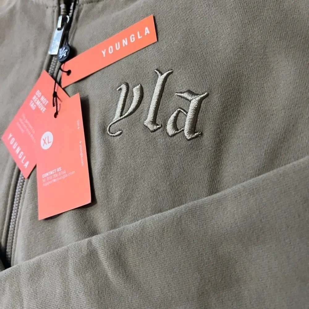 5066 YoungLA Men's Zip Up Sweater